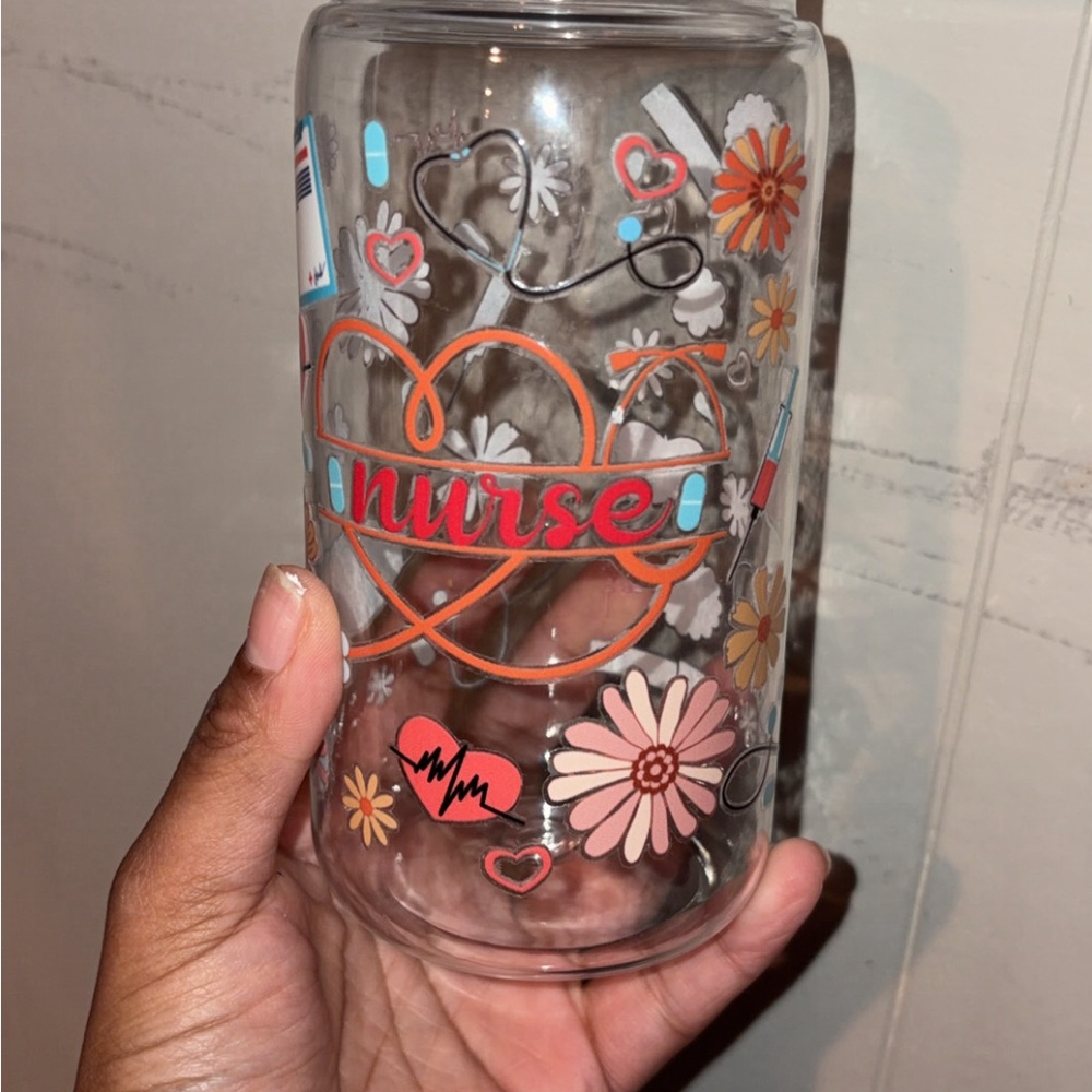 Nurse Themed Clear Plastic Tumbler